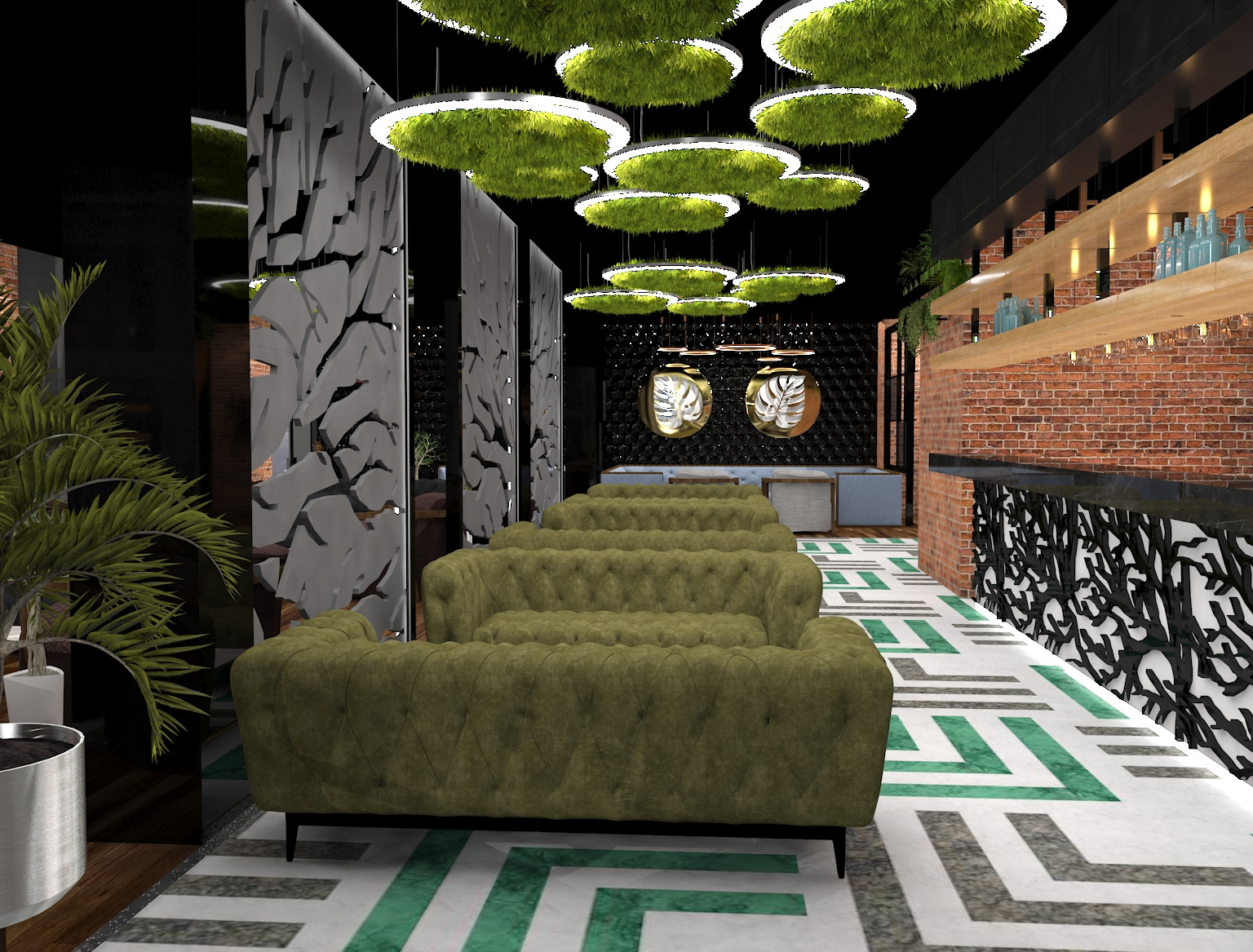 Innenarchitektur einer Shisha-Bar in Stuttgart